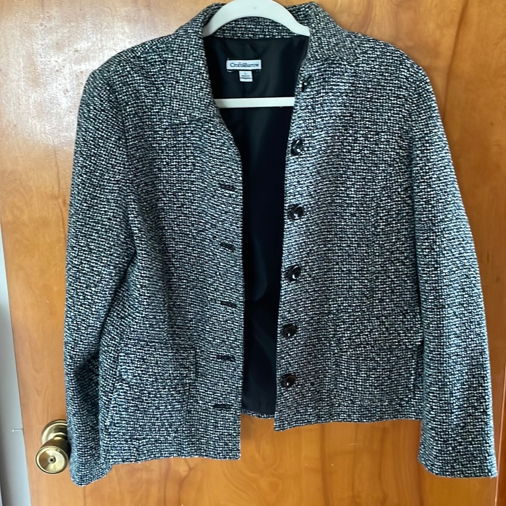 Black and white blazer
